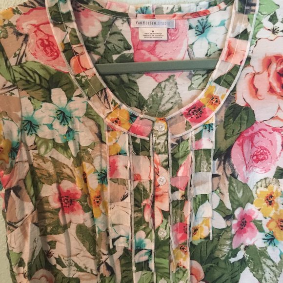 VAN HEUSEN Studio Blouse Cottagecore Ruffles Med. - Picture 4 of 7